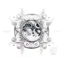 moon clouds tattoo design idea