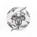 moon clouds tattoo design idea