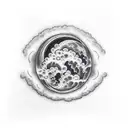 moon clouds tattoo design idea