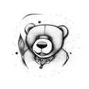 rad teddy bear tattoo design idea