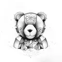 rad teddy bear tattoo design idea