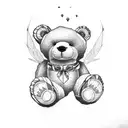 rad teddy bear tattoo design idea