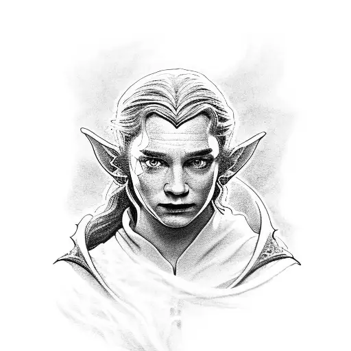 lord of The rings elf tattoo design idea