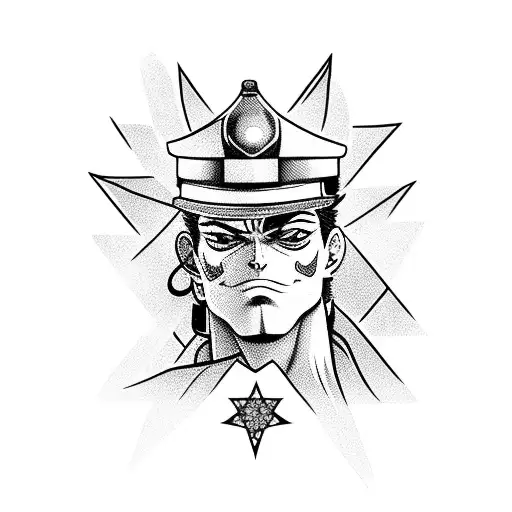 Jotaro Kujo with a star tattoo design idea