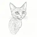 a cat with big eyes tattoo design idea