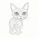 a cat with big eyes tattoo design idea