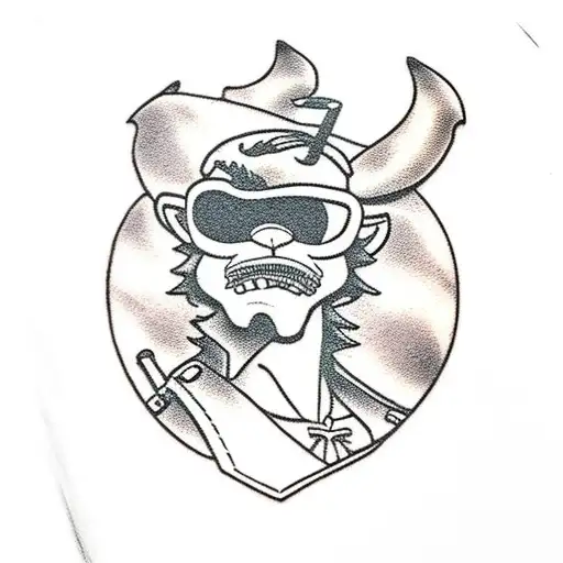 Scooby doo holding a sniper rifle tattoo design idea