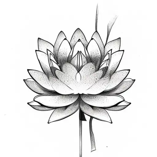 Lotus Flower with Psalms 27:14 tattoo design idea