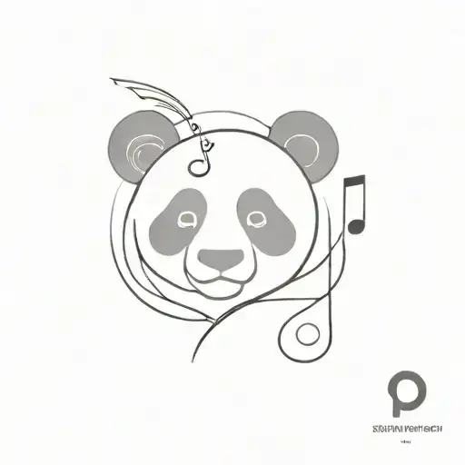 semicolon,music,panda tattoo design idea