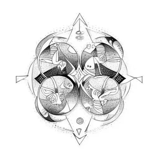 Gemini zodiac sign tattoo design idea