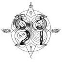 Gemini zodiac sign tattoo design idea