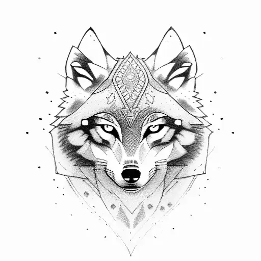 The wolf with sickles tattoo design idea