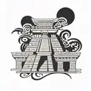 Mayan temple tattoo design idea