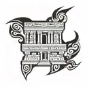 Mayan temple tattoo design idea