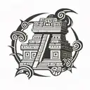 Mayan temple tattoo design idea