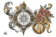mors code flowing tattoo design idea
