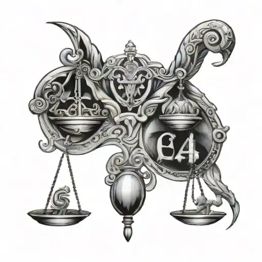 libra zodiac sign tattoo design idea