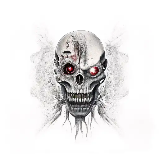 horror movie gore tattoo design idea