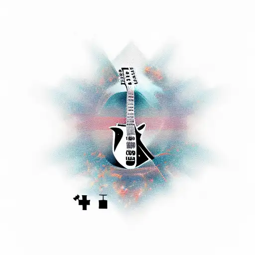 Guitar and cross  tattoo design idea