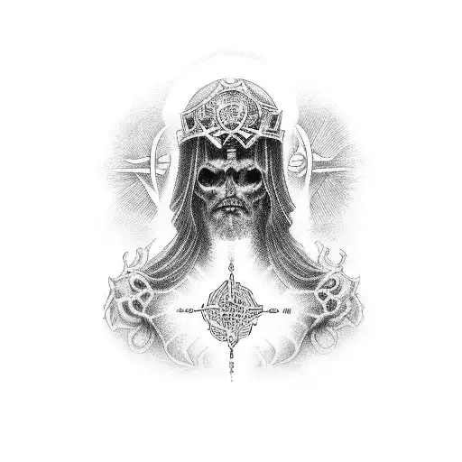 I live and work for King Jesus tattoo design idea