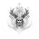 I live and work for King Jesus tattoo design idea