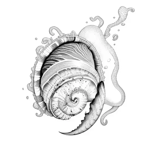 sea shell tattoo design idea
