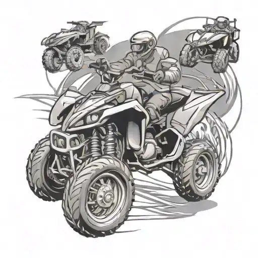 racing quads tattoo design idea