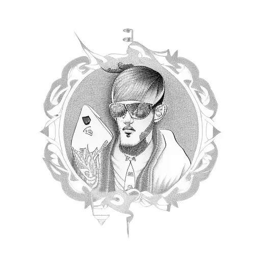Lil Peep tribute tattoo of song Life Is Beautiful tattoo design idea