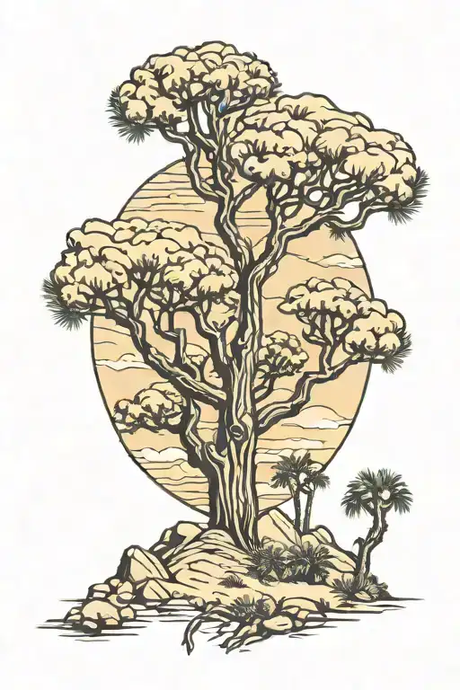 joshua tree and adam creation tattoo design idea