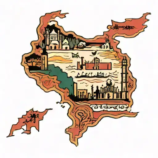 iraq country outline tattoo design idea