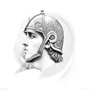 alexander the great side profile tattoo design idea