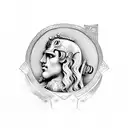 alexander the great side profile tattoo design idea