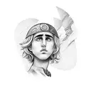 alexander the great side profile tattoo design idea