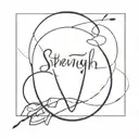 strength, courage, perseverance present tattoo design idea