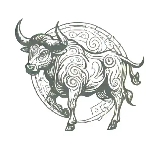 Taurus zodiac symbol tattoo design idea