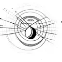 solar system infinity symbol in a straight line tattoo design idea