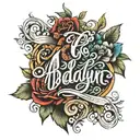 Adalyn Bailey written in cursive lettering tattoo design idea