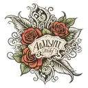 Adalyn Bailey written in cursive lettering tattoo design idea