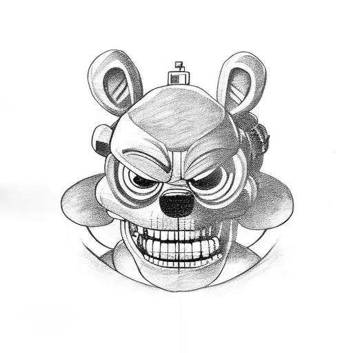 a five nights at freddy's endo skelotan tattoo design idea