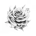 A black-grey tattoo showcasing a beautiful bouquet of flowers with hidden witch symbols incorporated tattoo design idea