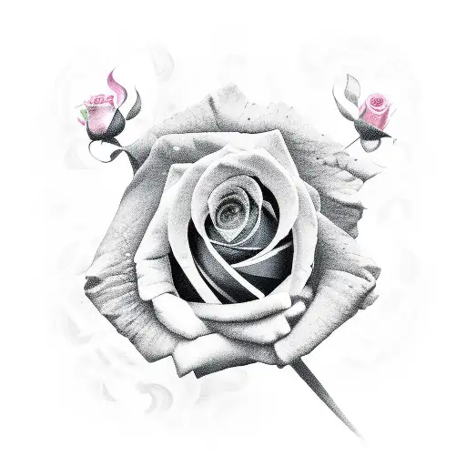 Fire and rose tattoo design idea