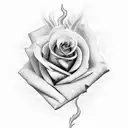 Fire and rose tattoo design idea