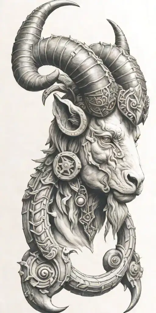 ares ram horns more like tattoo design idea