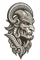 ares ram head tattoo design idea