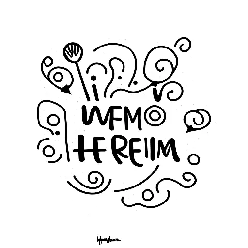 outdoor scene with text reading "here I am" tattoo design idea