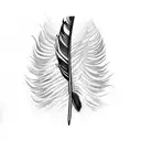 feather with Arrow  tattoo design idea