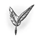 feather with Arrow  tattoo design idea
