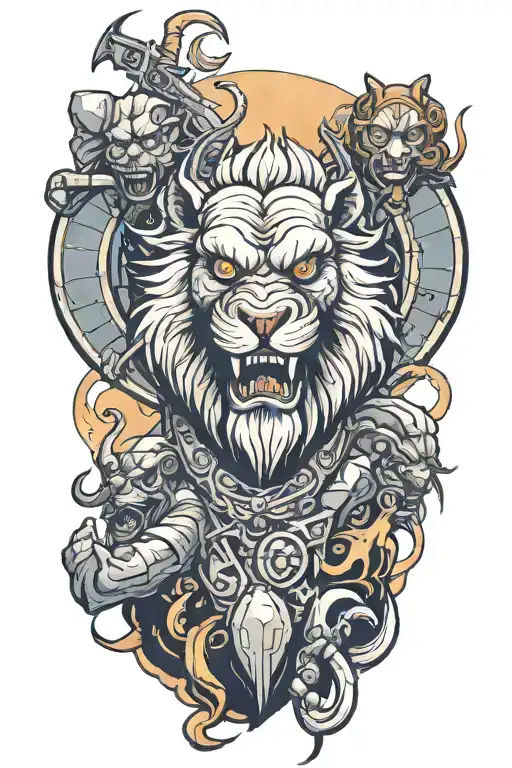 beasts of bible apocalypse(revelation) tattoo design idea