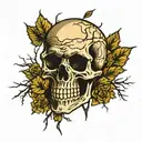 skull fading into the trees   tattoo design idea