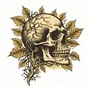 skull fading into the trees   tattoo design idea